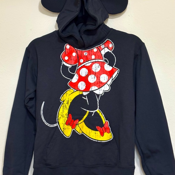 NWT, Disney Black Hoodie with Minnie Mouse Graphic, from Disney Parks - Picture 1 of 3